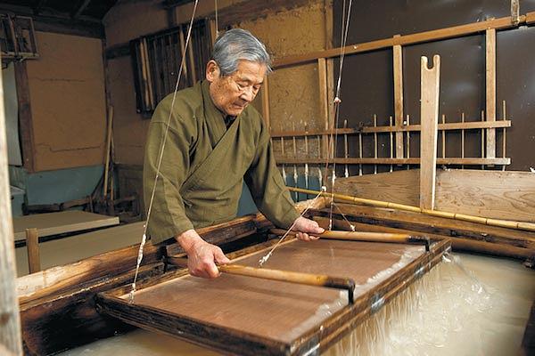 Hand making paper is an ancient Japanese tradition